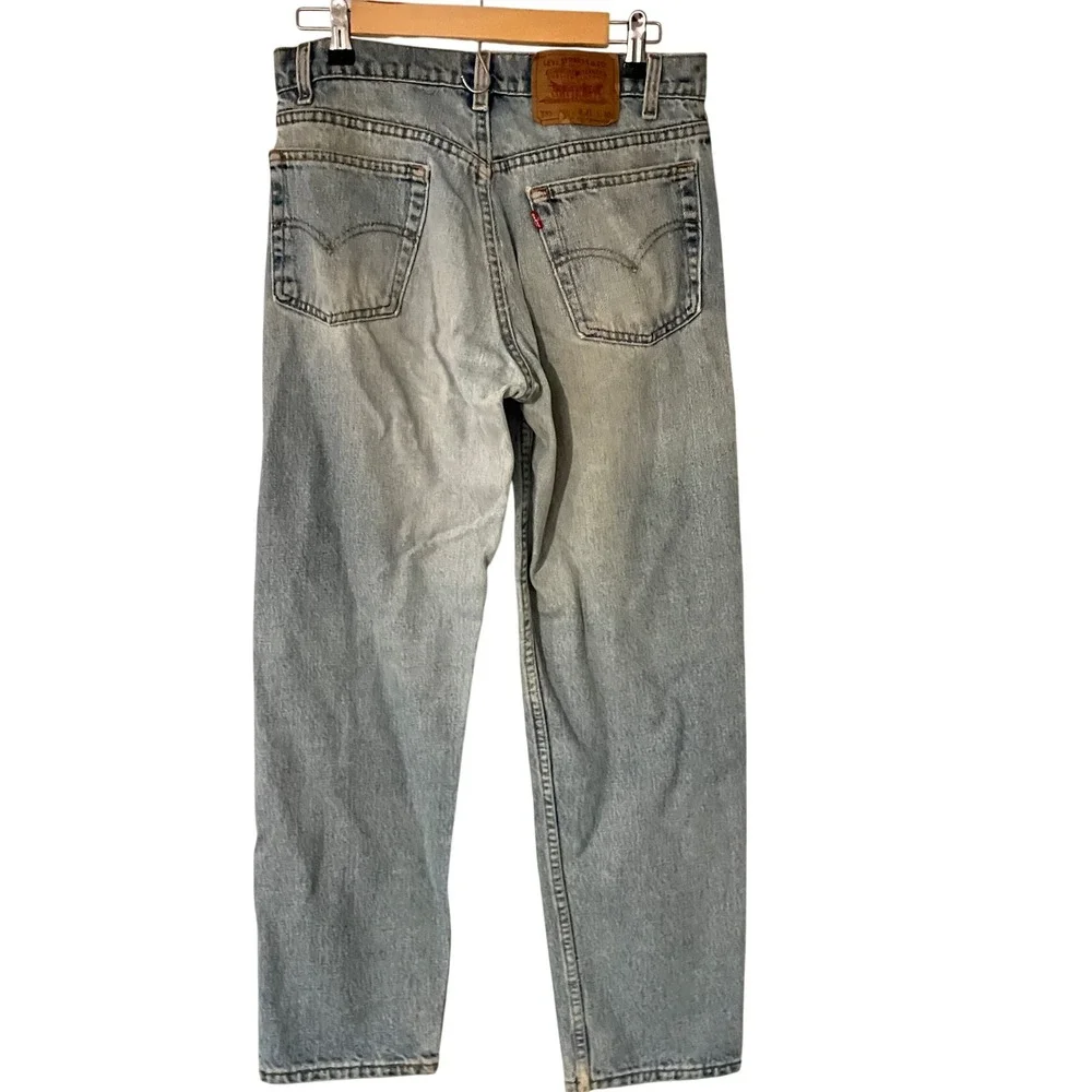 1995 Levis 555 Relaxed Fit Straight Leg Jeans Light Wash Made in USA 31x30